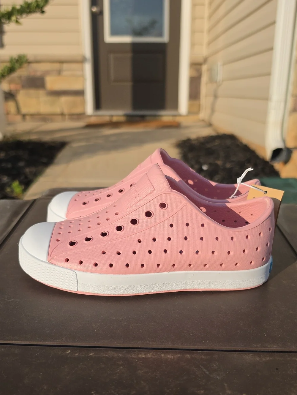 Native Shoes Kids' Jefferson Little Kid Size C13 Slip-On Rose Pink Shell White